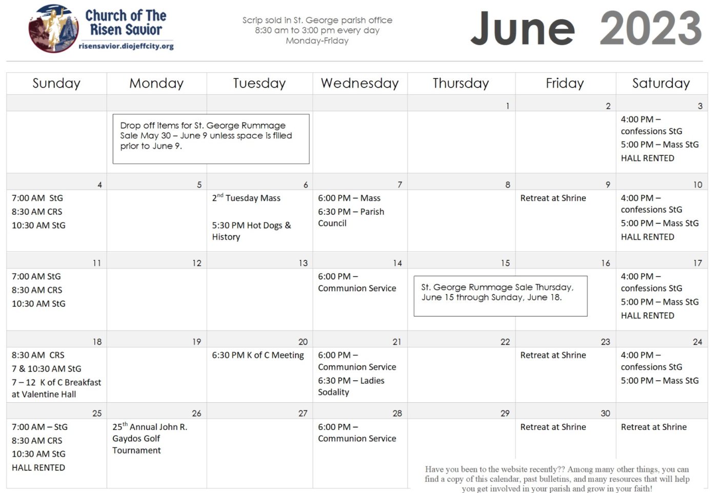 CRS June Calendar